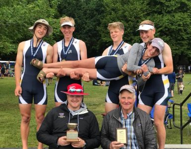 Men's Lightweight 4+ and Coaches with trophy - Regionals 2018